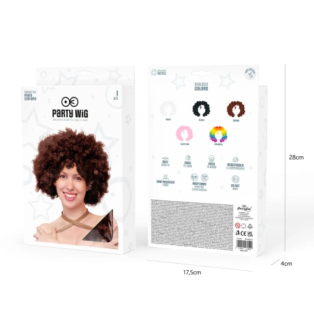Peruka imprezowa włosy afro brązowe