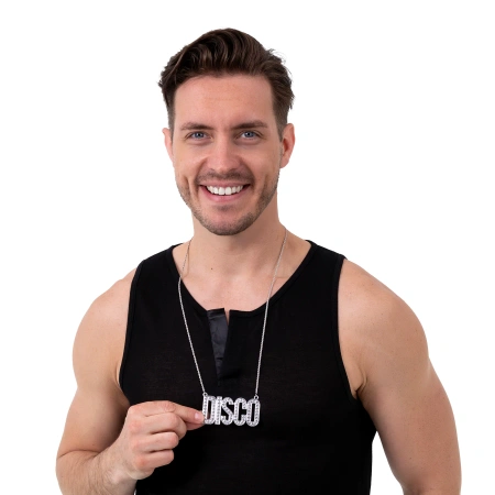 Naszyjnik łańcuszek srebrny z napisem DISCO