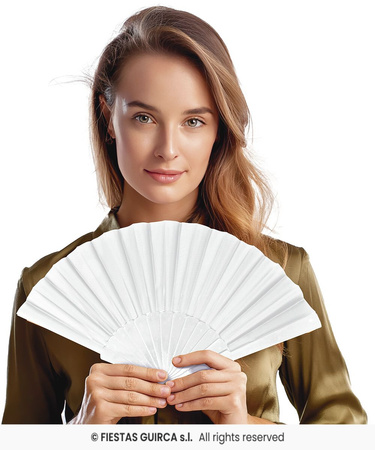 Wachlarz biały duży, 23 cm