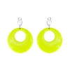 Kolczyki neonowe Koła żółte klipsy 4,5cm