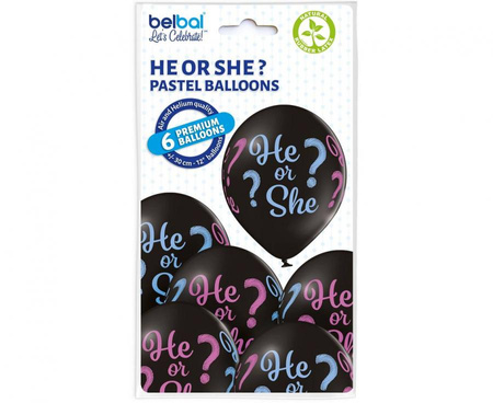 Balony D11 He or She, 6 szt.