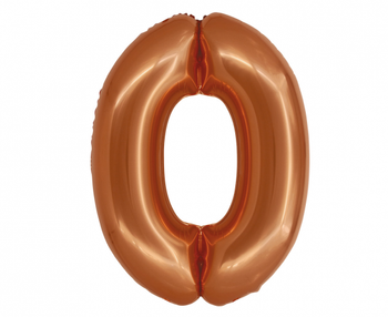 Balon foliowy Smart, Cyfra 0, miedziana, 76 cm