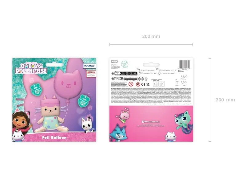 Opakowanie balonów foliowych Tekturzątko z kotkiem z motywem bajkowych kotków