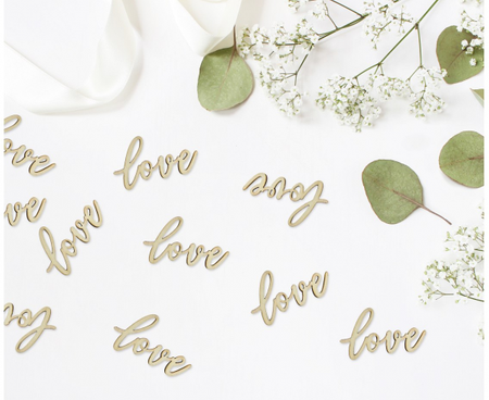 Konfetti drewniane Love, 6x3 cm, 18 szt.