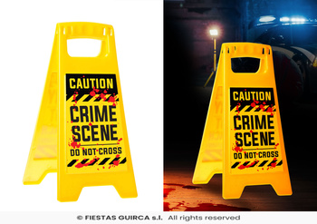 Stojak ze znakiem "Caution crime scene"