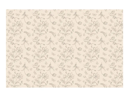 Obrus beżowe Kwiaty, 180x120 cm