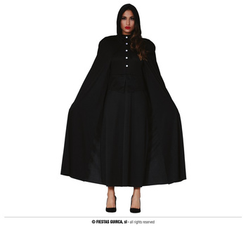 Peleryna z kapturem, czarna, dla dorosłych