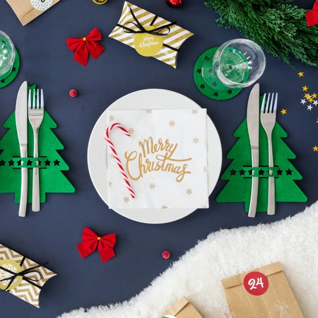 Serwetki Merry Christmas białe 10szt.