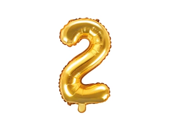 Balon foliowy Cyfra ''2'', 35cm, złoty