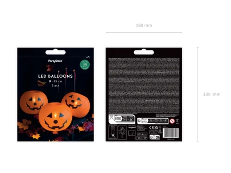 Balony świecące Dynie, 25cm