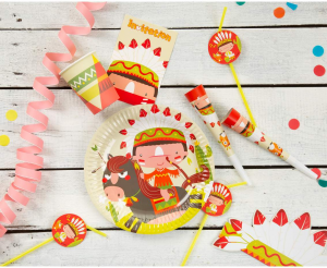 Zaproszenia z kopertami "Indiańskie Party", 6 szt.