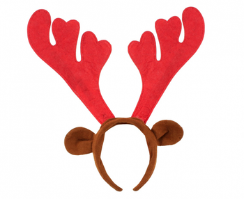 Opaska "Rogi renifera", czerwone