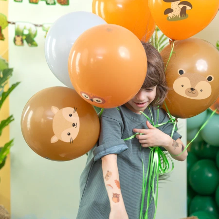Balony Leśni przyjaciele 12cali 8szt. zestaw