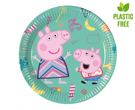 Talerzyki pap. Peppa Pig, 20 cm, 8 szt. (plastic-free)