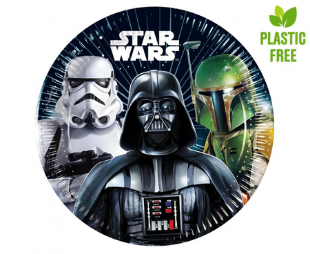 Talerzyki papierowe Star Wars Galaxy, 20cm, 8 szt. (plastic-free)