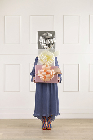 Kokarda dekoracyjna DIY, złamana biel, 40 cm