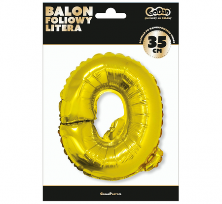 Balon foliowy "Litera Q", złota, 35 cm