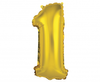 Balon foliowy "Cyfra 1", złota, 35 cm