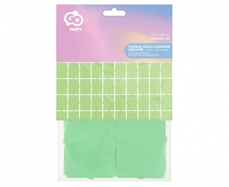 Kurtyna Kwadrat, pastelowa jasnozielona, 100x200 cm