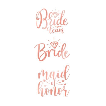 Tatuaże zmywalne Bride to Be rosegold13 szt