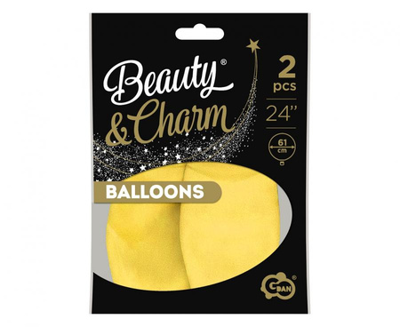 Balony Beauty&Charm, pastelowe, żółte 24"/ 2 szt.