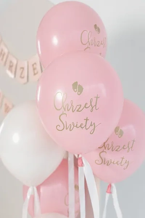 Balony Eco 33 cm, Chrzest Święty, rumiany różowy