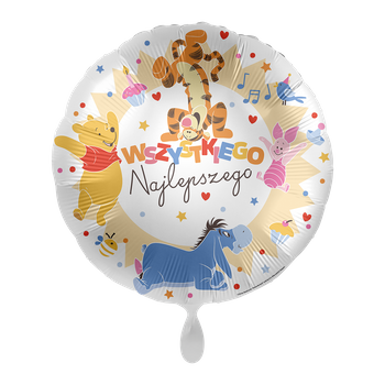 Balon foliowy 18" - Wszystkiego najlepszego Kubuś Puchatek