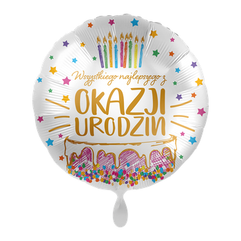 Balon foliowy 18" Najlepszego z okazji urodzin - Birthday Cake
