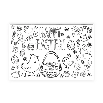 Wielkanocna podkładka kolorowanka pod talerz 46x30 / 6 szt.