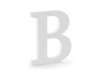 Drewniana litera B, biały, 16,5x20cm