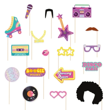 Rekwizyty do zdjęć retro disco 18 szt.