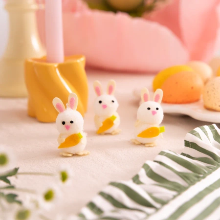 Dekoracje wielkanocne pudełko Zajączek z marchewką 3 szt.