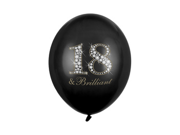 Balony 30cm, 18 & Brilliant, Pastel Black