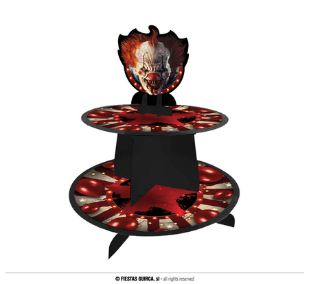 Patera na przekąski Upiorny Klaun , 3 piętrowa