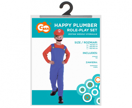 Zestaw Wesoły Hydraulik, rozm. 120/130 (Super Mario)