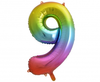 Balon foliowy B&C Cyfra 9, tęczowa, 85 cm