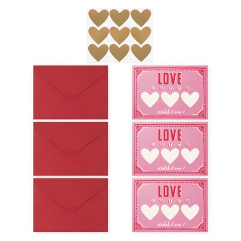 Miłosna walentynkowa karta zdrapka DIY 3szt.