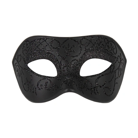 Maska karnawałowa z brokatowym wzorem czarna