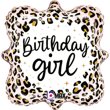 Balon Grabo 18'' Satin Leopard Bday Girl