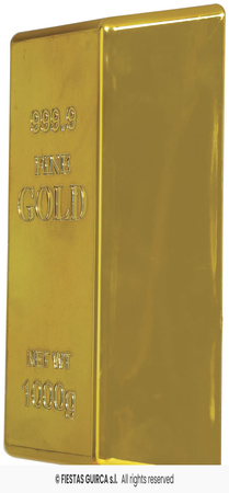 Fałszywa Sztabka Złota, 18x6x6.5 cm