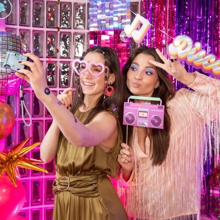 Rekwizyty do zdjęć retro disco 18 szt.