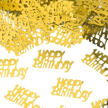 Konfetti foliowe  złoty napis Happy Birthday, 15 g