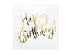 Serwetki Happy Birthday, biały, 33x33cm