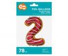 Balon foliowy Cyfra 2, ciasteczko, 78 cm