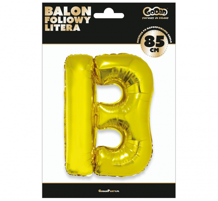 Balon foliowy "Litera B", złota, 89 cm