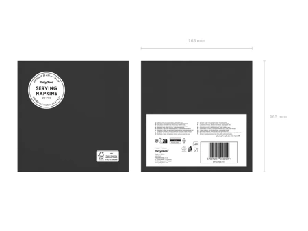 Serwetki papierowe, czarny, 33x33cm