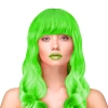 Peruka imprezowa włosy długie kręcone neonowe zielone