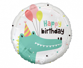 Balon foliowy Krokodylek (Happy Birthday), 18"