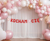 Girlanda papierowa "KOCHAM CIĘ", czerwona, 1,8 m.