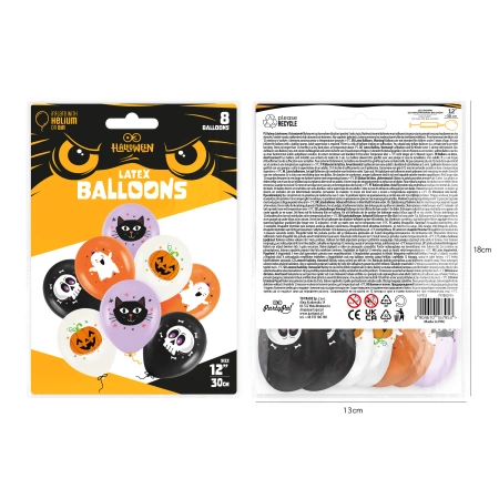 Balony Halloween 12cali 8 szt